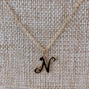 Gold Filled Initial N Dainty Feminine Necklace